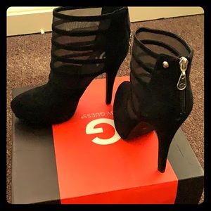 Black ankle boots guess heels